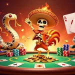 Experience the excitement of 555win with vibrant characters and casino elements in a thrilling 3D scene.