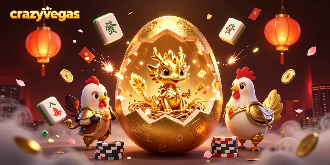 Experience the excitement of crazyvegas with a vibrant 3D illustration of gold-themed casino gaming.