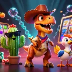 Experience vibrant slot action with 789 WIN featuring a cowboy dinosaur and colorful jackpot elements.