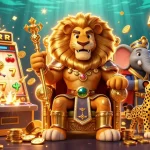Experience the exciting world of 88vv with a royal lion king alongside a wise elephant and swift cheetah.